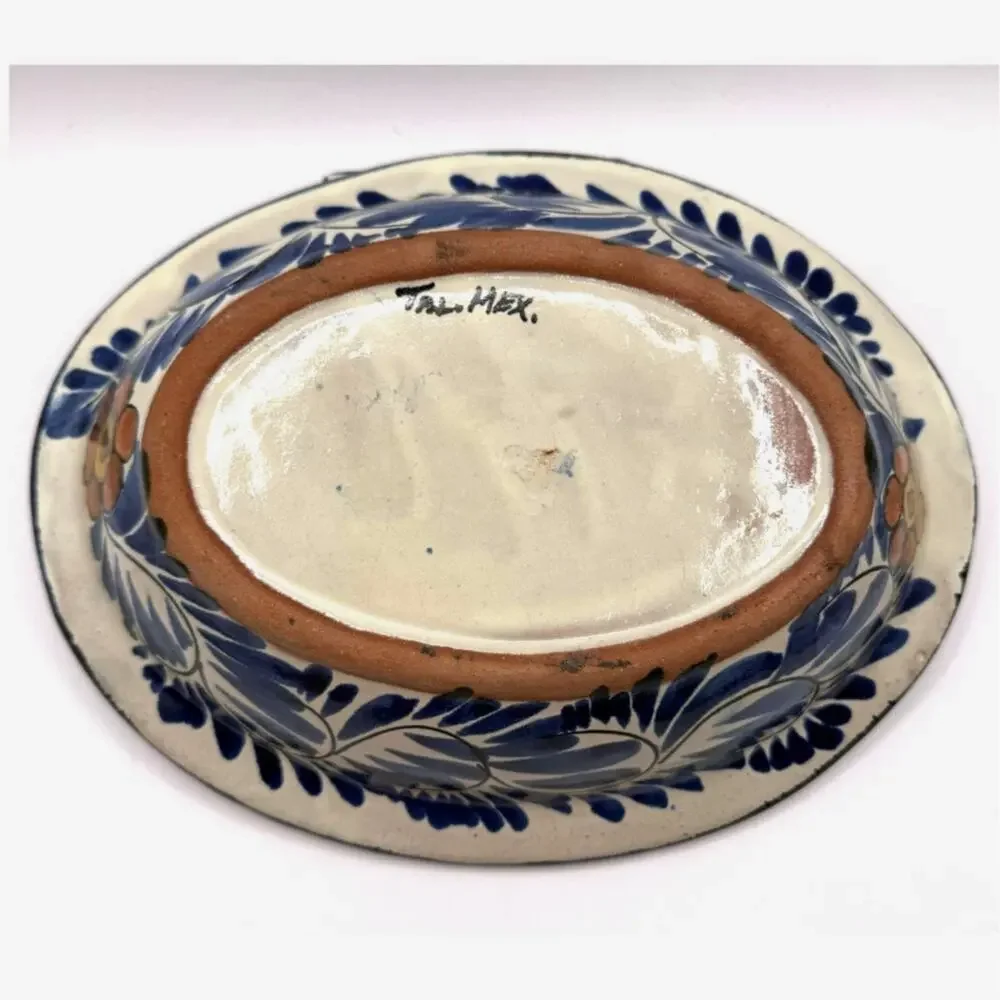 Mexican Talavera Hand Painted Pottery Serving Bowl